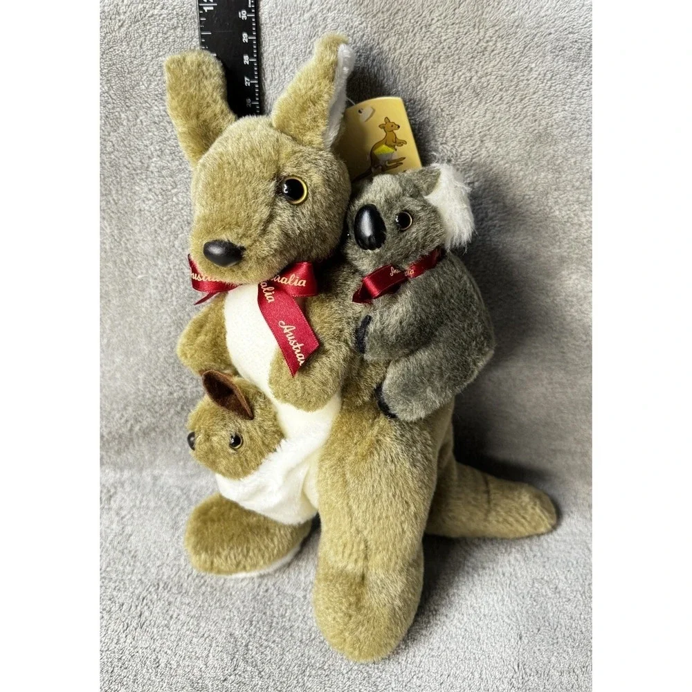 I ❤️AUS Australia Kangaroo W/Baby Joey & Koala Bear Plush Stuffed Animal Toy 11